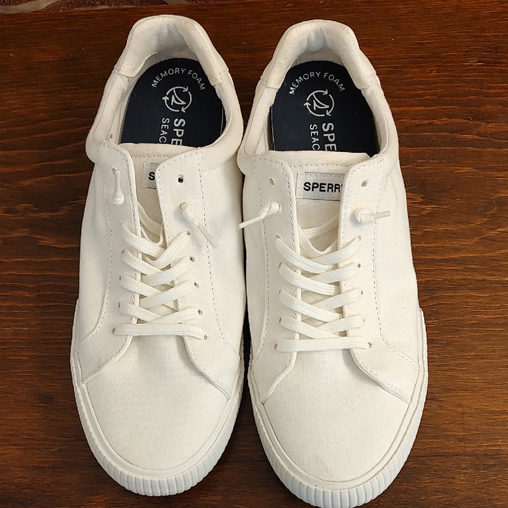 Women's Sperry Seacycled White Sneakers. Size 11 Medium